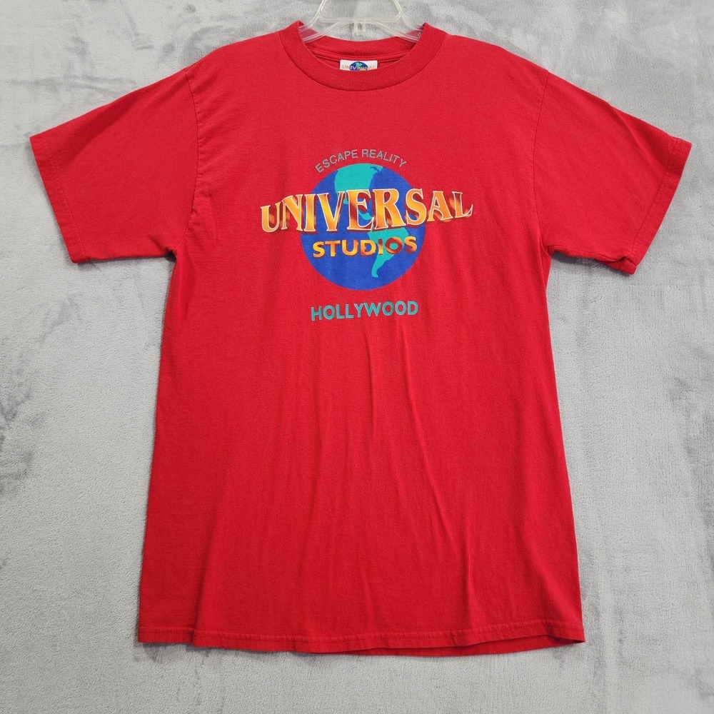 Vintage Universal Studios Shirt Mens L Red Escape Reality Hollywood Tee 90s